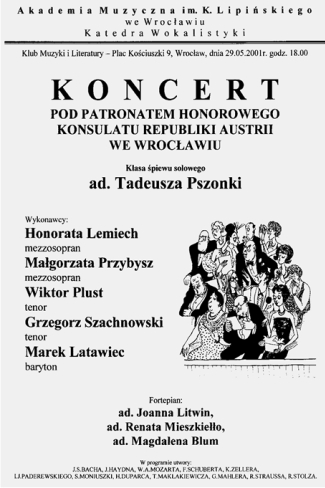 Wrocław, Tadeusz Pszonka Music, Tadeusz Pszonka, prof. dr. hab. Tadeusz Pszonka, koncert, opera, koncert wokalny